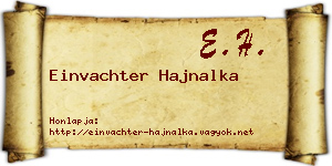 Einvachter Hajnalka névjegykártya