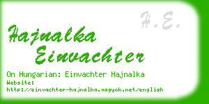 hajnalka einvachter business card